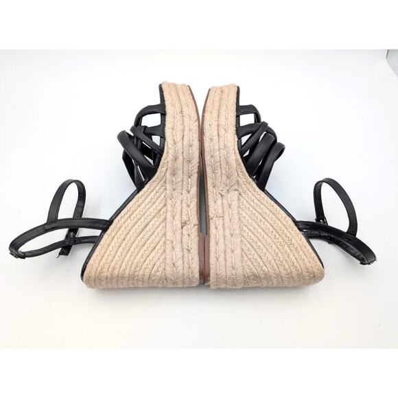 Circus Irene Strappy Espadrille Platform Wedge Sandals Womens Black Size US9.5M - Picture 5 of 10
